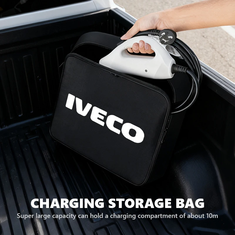 Funda organizadora impermeable de tela Oxford para cable de carga de coche IVECO, bolsa de almacenamiento para pistola de carga, para Daily Van Chassis Cab 4x4 e-Daily