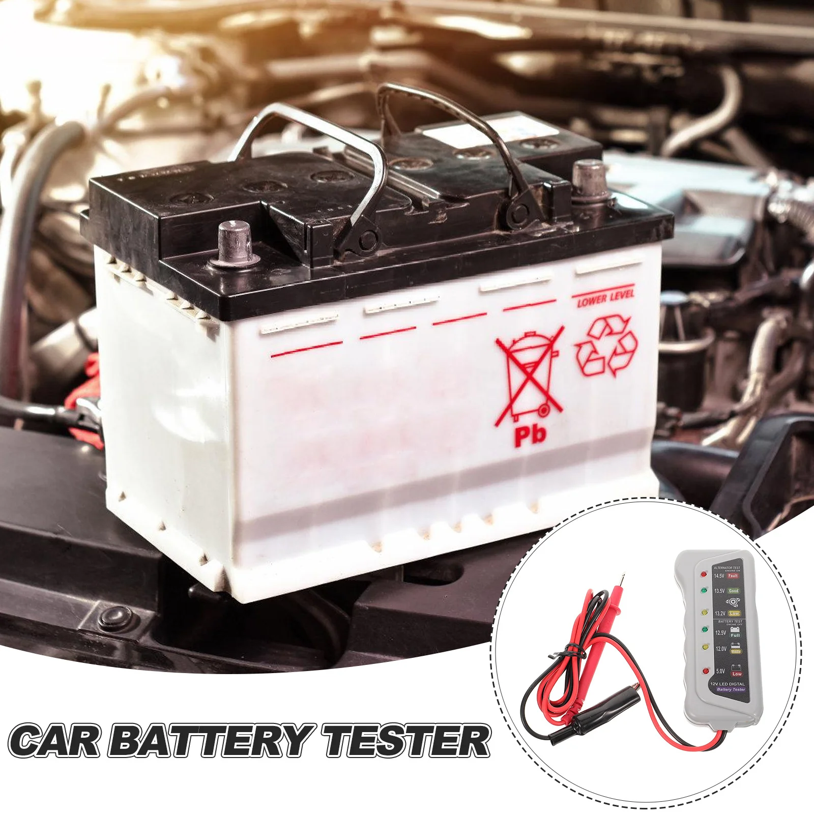 1pc Tester For Car Diagnostic Tool 12V Car Motorcycle Automotive System Analyzer Led Voltage Checker 2-14.8V Tool Parts