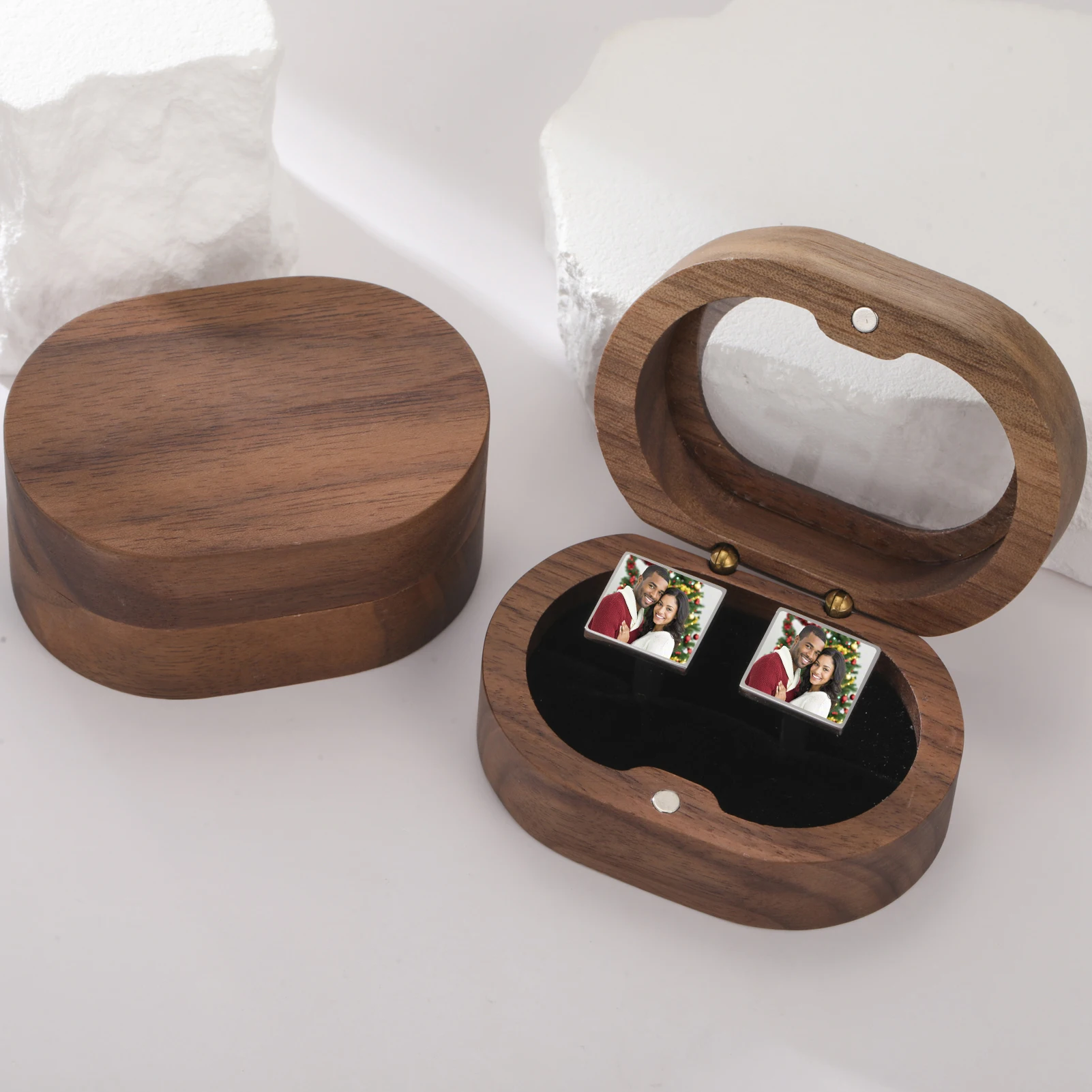 Personalized Color Photo Cufflinks Custom Picture Printing Cufflink Button Men Stainless Steel Jewelry Party Christmas Gifts