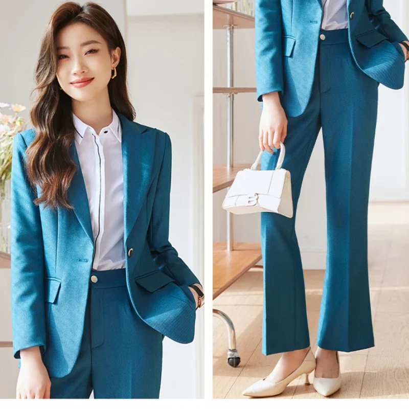 

Women's Business Casual Suit Blazer and Pants Professional 2 Piece Suits for Woman Work Wear Purple Black Jacket Trouser Suite