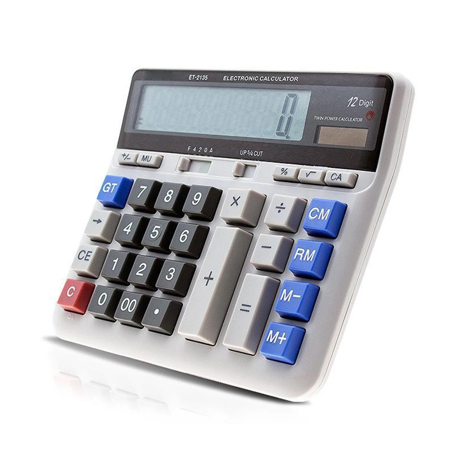 Large Computer Electronic Calculator Counter Solar Battery Power 12 Digit Display Multifunctional Big Button for Business Office