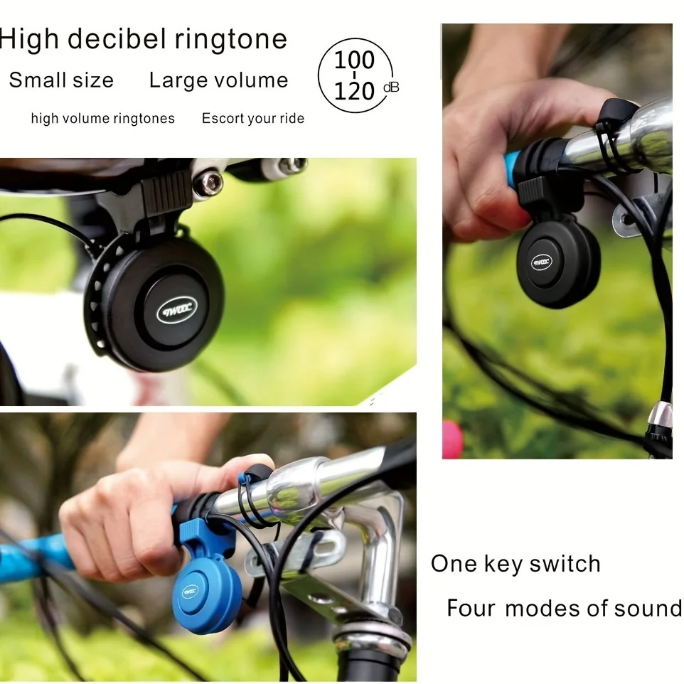 Makerfire Electronic Bicycle Bell UPS Rechargeable Bicycle Bell with IP65 Waterproof 120 dB 4 Sound Modes