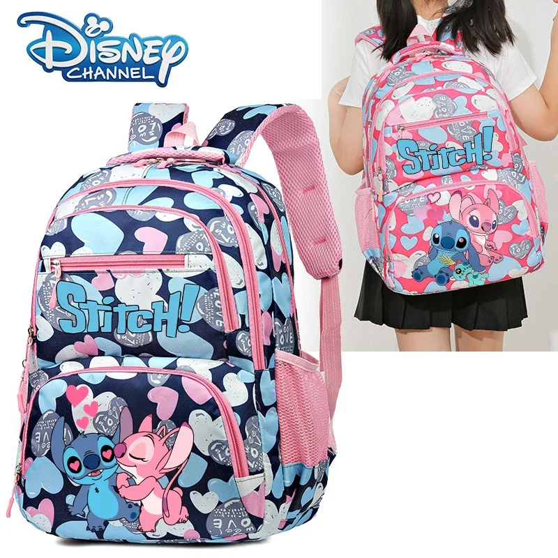 Disney Lilo&stitch Women Student Large Capacity School Bags for Girls Teenager Multi-pocket Schoolbag Rucksack Laptop Backpack