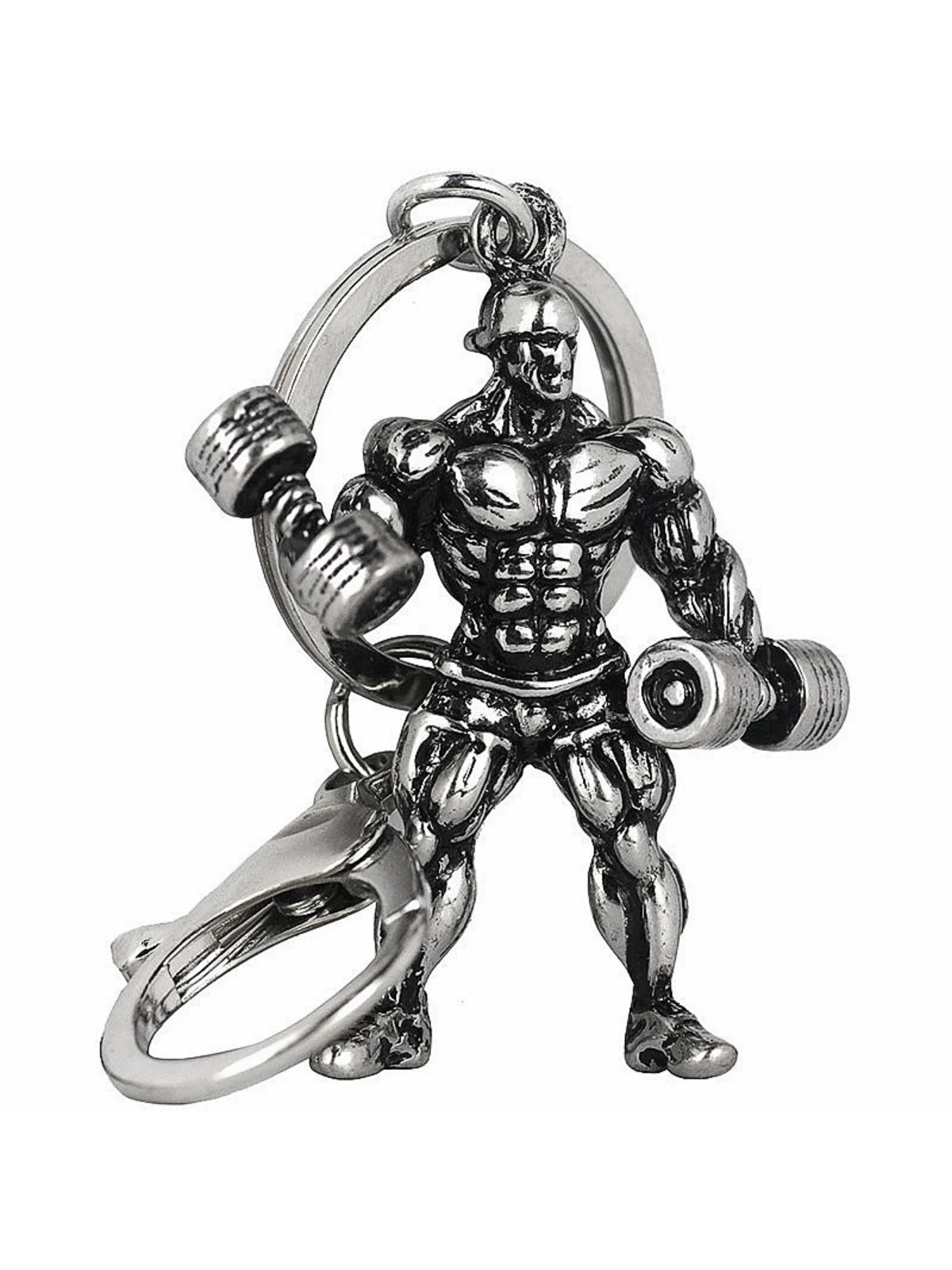 1PC Alloy Key Chain Strong Man Dumbbell Keychain Men Fitness Bodybuilding Key Chains For Car Wallet Keys Ring Gym Gifts 2025 New