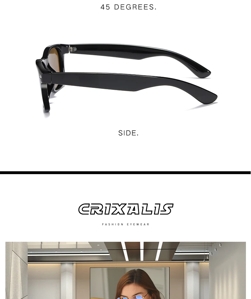 CRIXALIS Polarisierte Sonnenbrille für Herren, Retro-Spiegelbrille, für Herren, zum Fahren, Vintage, Reisen, Angeln, klassische Sonnenbrille für Damen, 400 – Detail 18