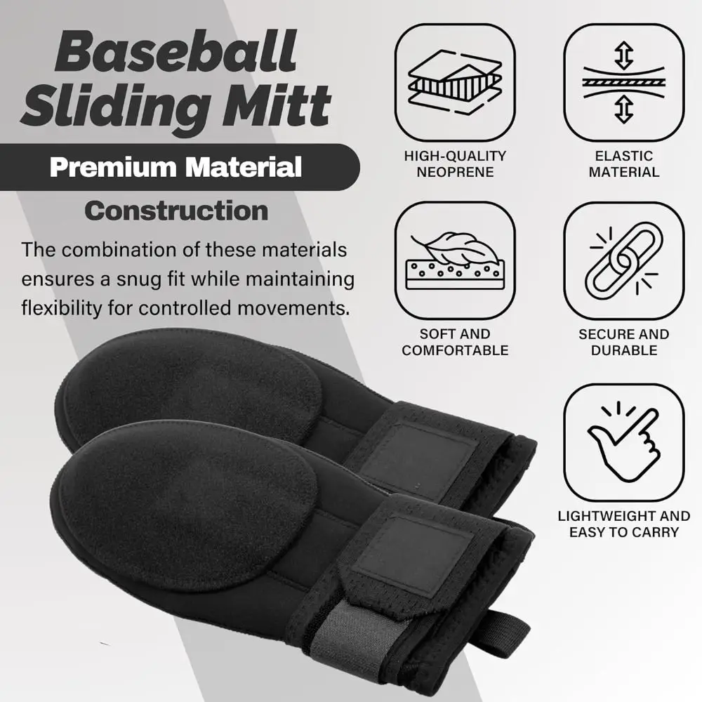 Universal Baseball Sliding Mitt Right or Left Hand Youth & Adult Sizes Baseball Sliding Glove Compression Strap Adjustable Wrist