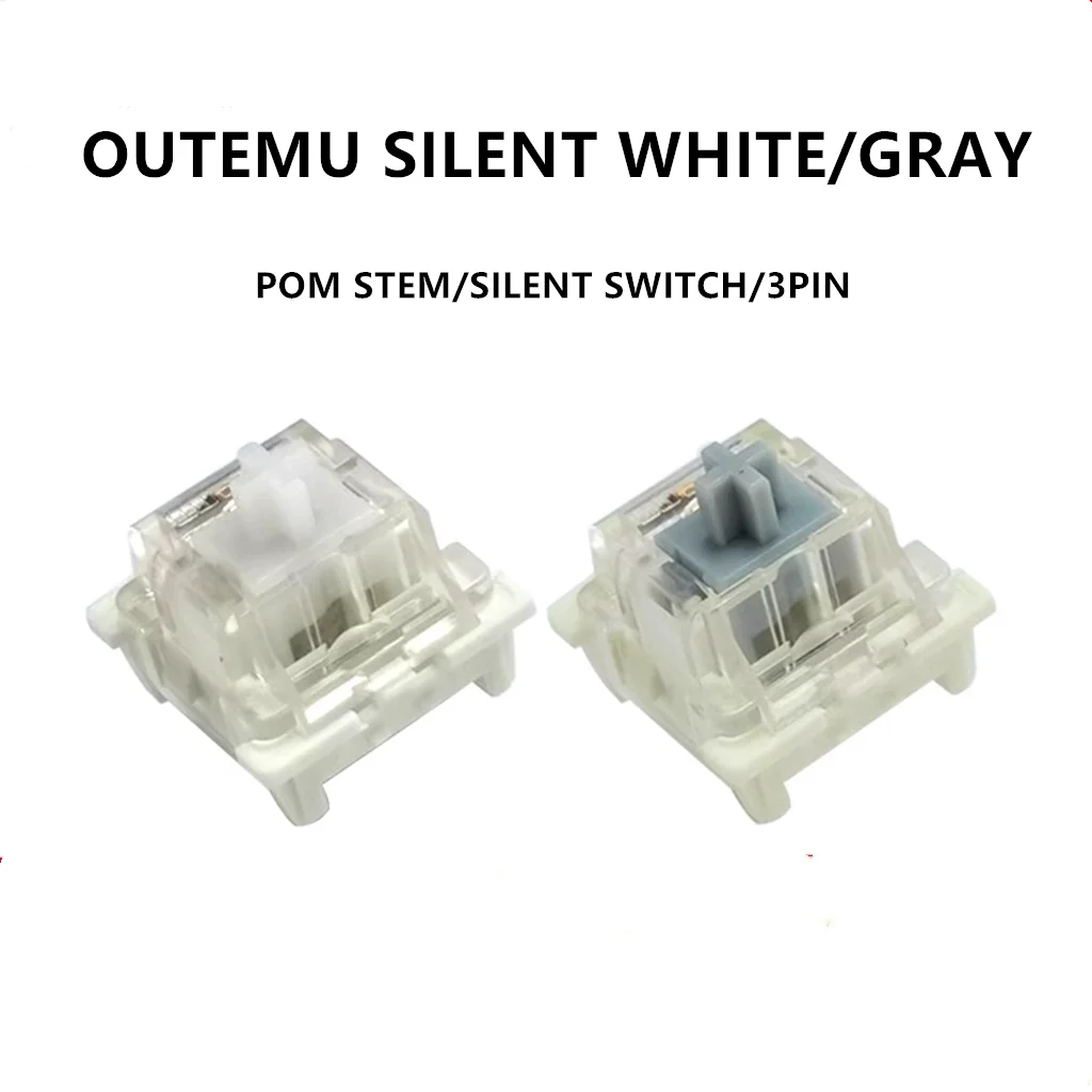 Outemu Silent Gray/White Switch Mechanical Keyboard 3Pin Silent Switches Hot Swap RGB Custom Gaming DIY MX