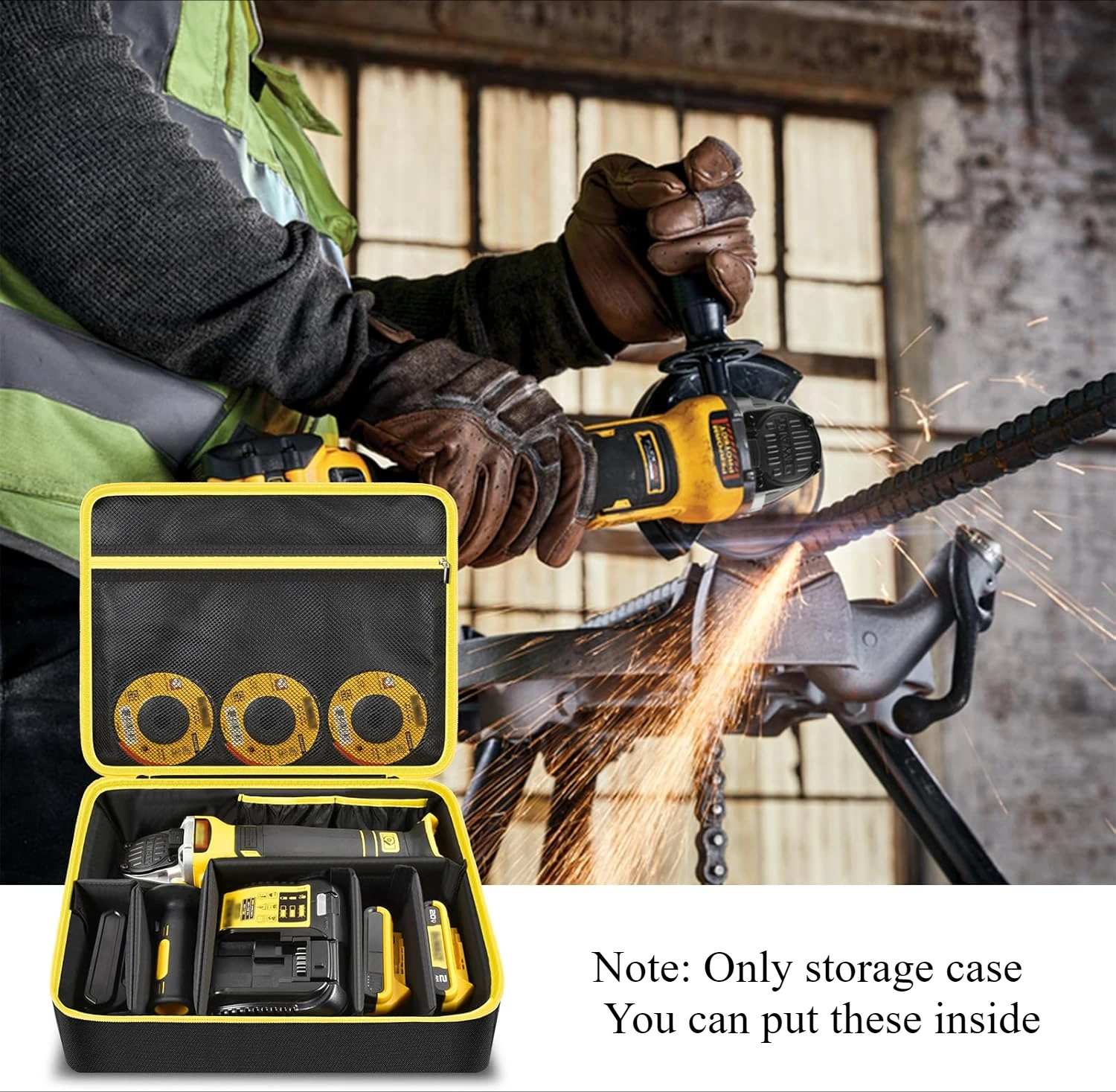 (Solo scatola) Borsa compatibile con l'utensile per smerigliatrice angolare DEWALT 20V MAX* (DCG413B), adatta anche per FLEXVOLT ADVANTAGE Brushless