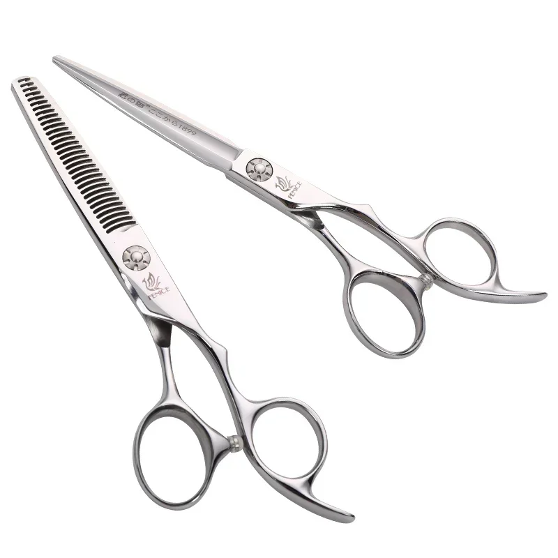 

Japanese 440C Stainless Steel Hairdressing Scissors Sets for Professional Cutting and Thinning Barber Scissors