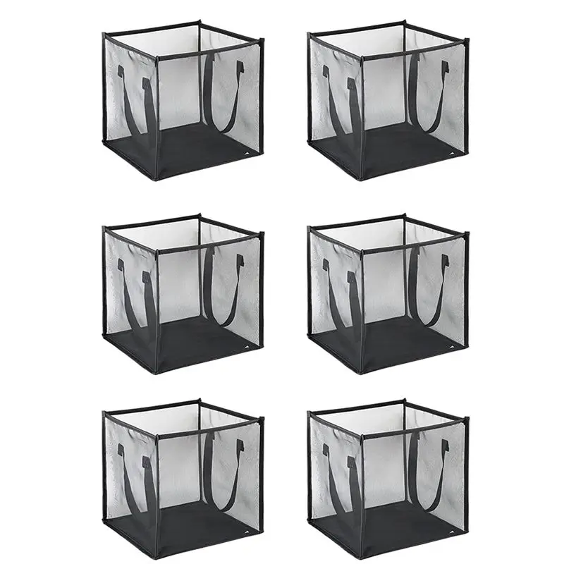 

ELEG-6 шт. Складные корзины для белья с ручками, портативные сетчатые корзины для стирки, 6 штук