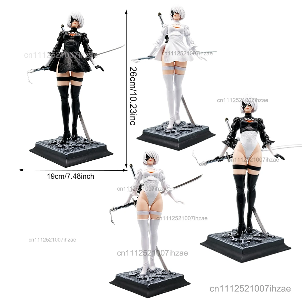 NieR Automata 2B Kampffigur Anime-Zubehörmodell Anime-Mädchen-Statue PVC-Puppenmodell Sammlerstücke Schreibtischdekoration Geschenk für Fans – Detail 2