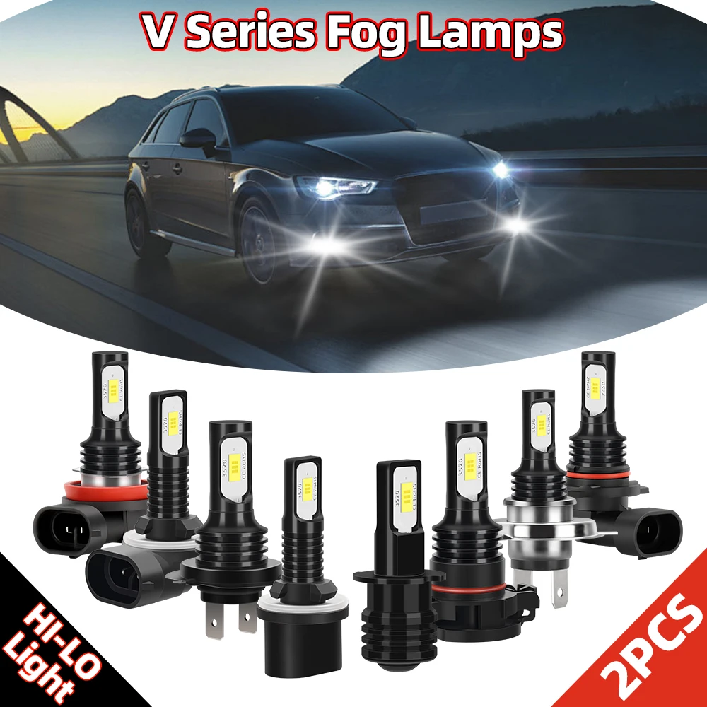 9005 9006 H4 H7 5202 H3 880 881 H11 Fog Bulbs in Fog Light Low Beam Bulb Head Light 120W Power Lamp Fanless 6500K 12V 24V 2Pcs