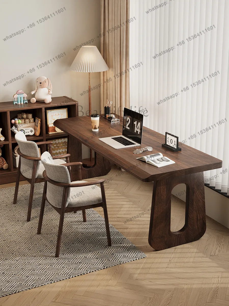 

South American walnut against the wall desk solid wood home office computer desk workbench