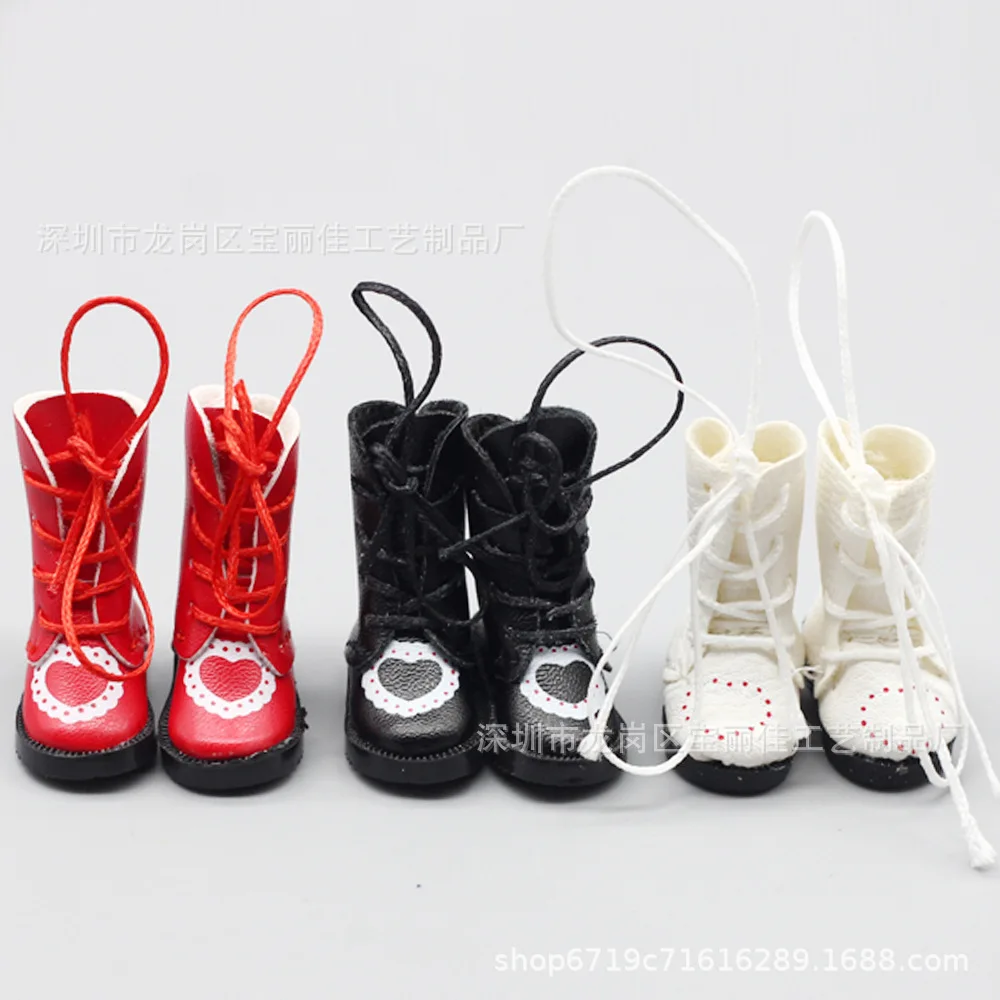 1/8 BJD Miniature Leather Doll Shoes for Ob22/24 Azone BJD Doll Boots for Blyth Doll Toys Casual Puppet Shoes Dolls Accessories