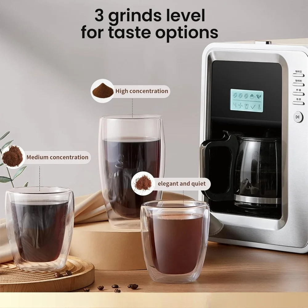 Kaffee maschine mit Mühle, Kaffee maschine mit LCD-Display, automatische Filterkaffee maschine mahlen und brauen