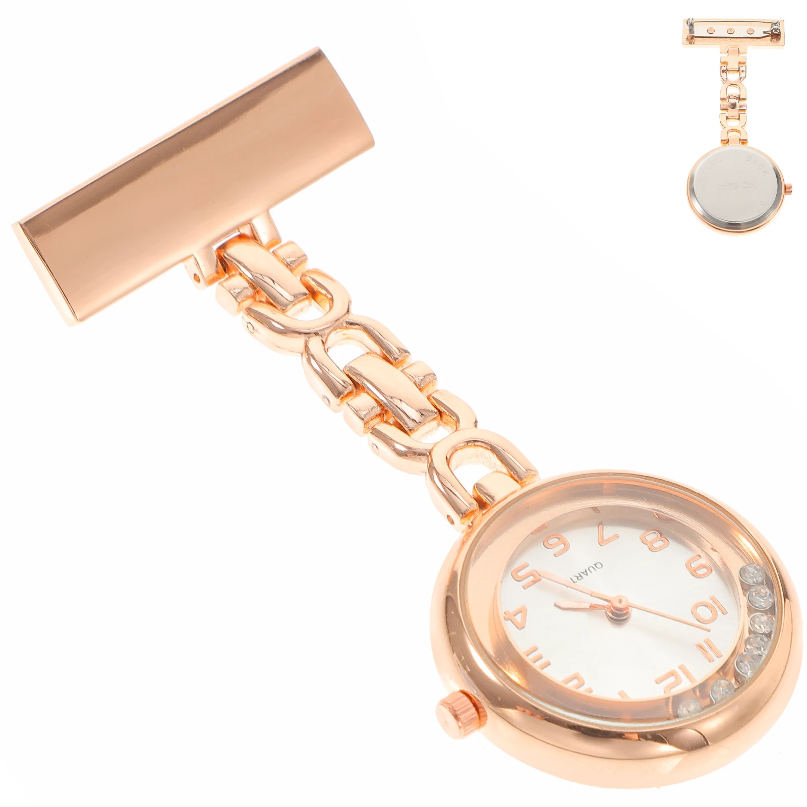 Reloj Fob de enfermera con incrustaciones de diamantes, elegante, efecto decorativo generoso, Esfera Grande, vista clara, práctico para enfermeras