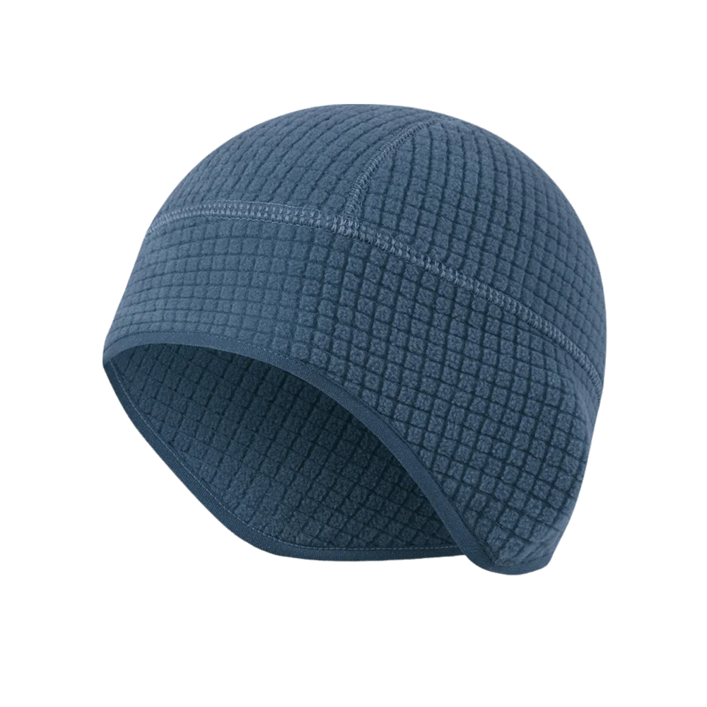 Unisex Autumn Winter Cycling Earflap Stretchy Grid Fleece Beanie cap Ski Helmet Liner Windproof Thermal Skull Cap