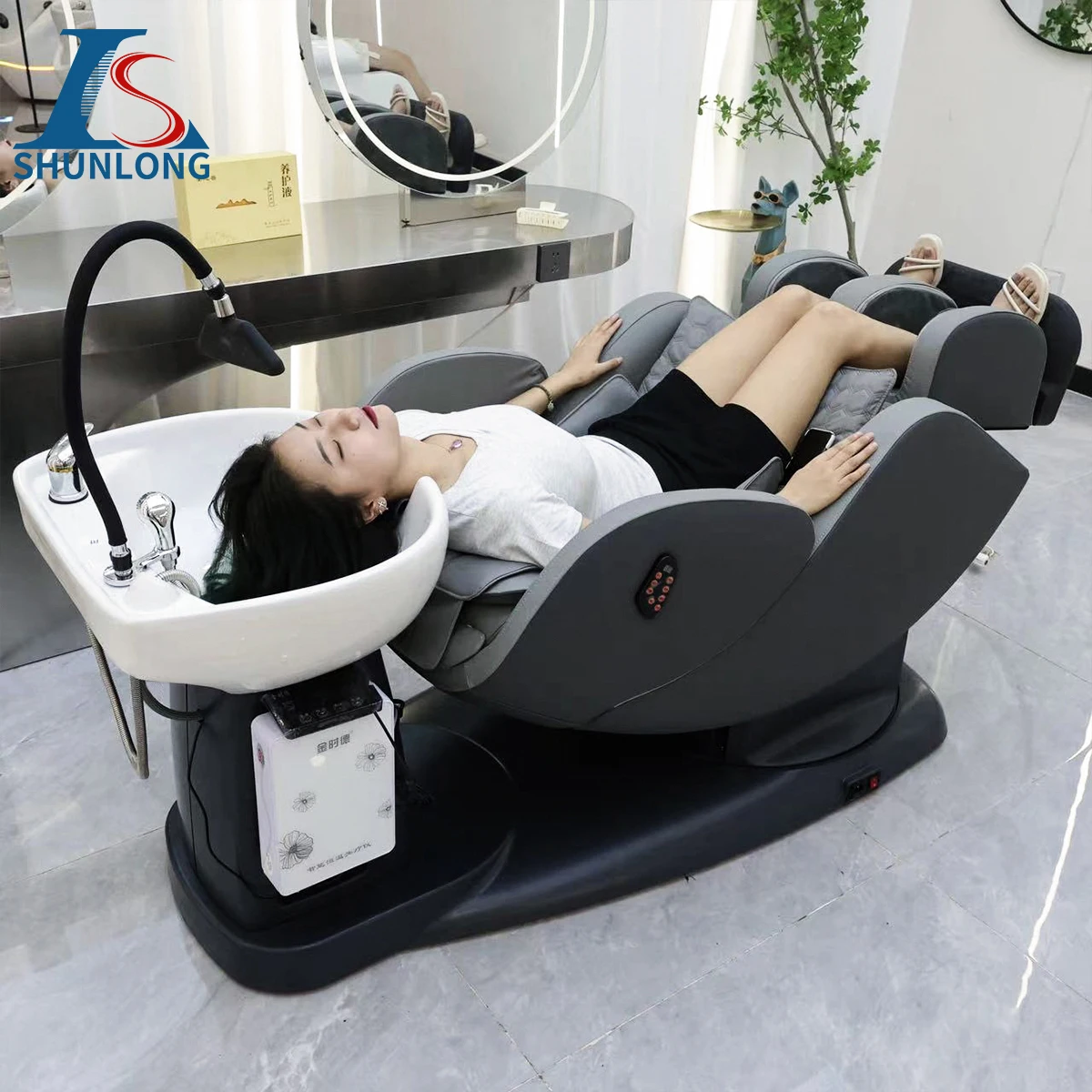 Comfortable Luxury Salon Shampoo Chair Intelligent Full Body Massage Electric Head Spa Shampoo Chair