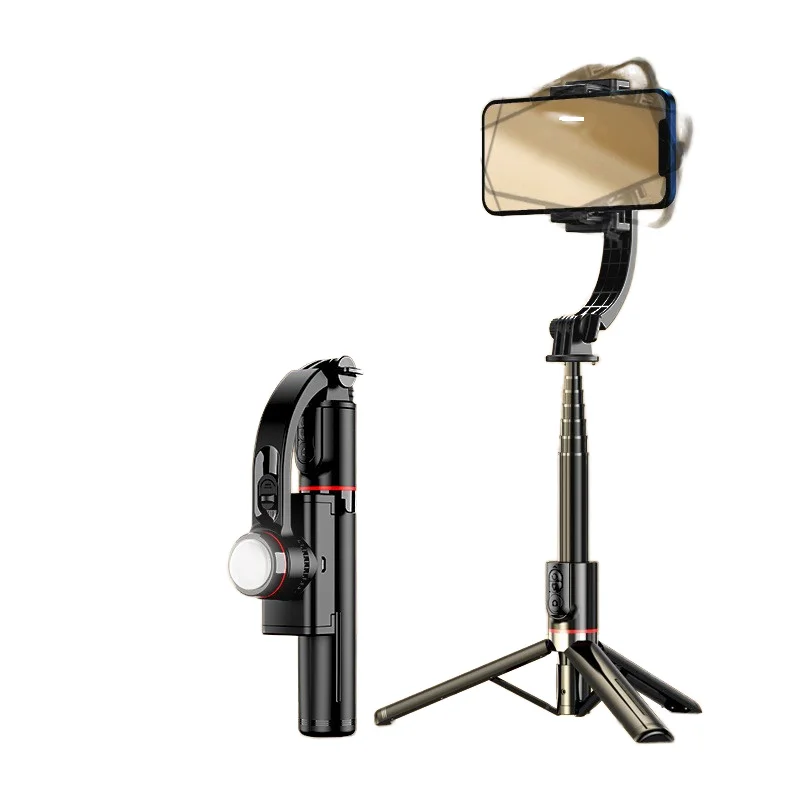For Foldable Anti-Shake Selfie Stick Handheld Stabilizer with Tripod for Outdoor Live Streaming and Desktop Use