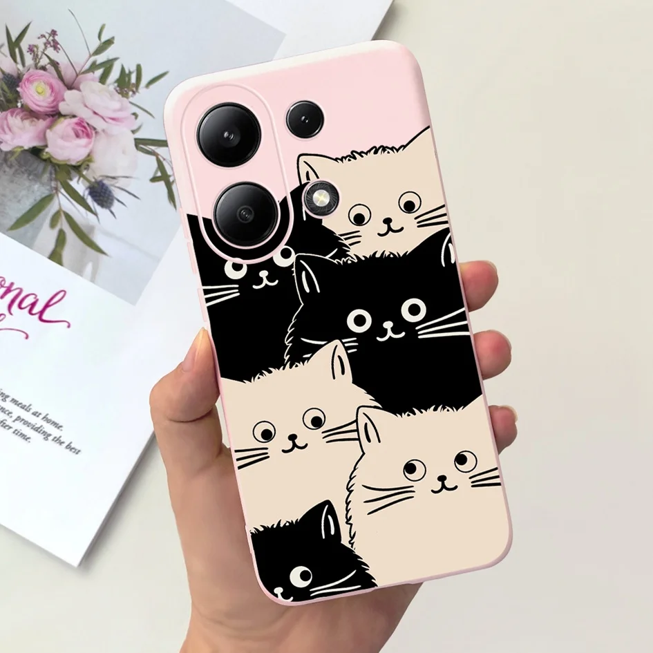 For Xiaomi Redmi Note 13 4G 2024 Case Popular Marble Flower Moon Funda Soft Silicone Phone Cover For Redmi Note 13 Pro 4G Bumper