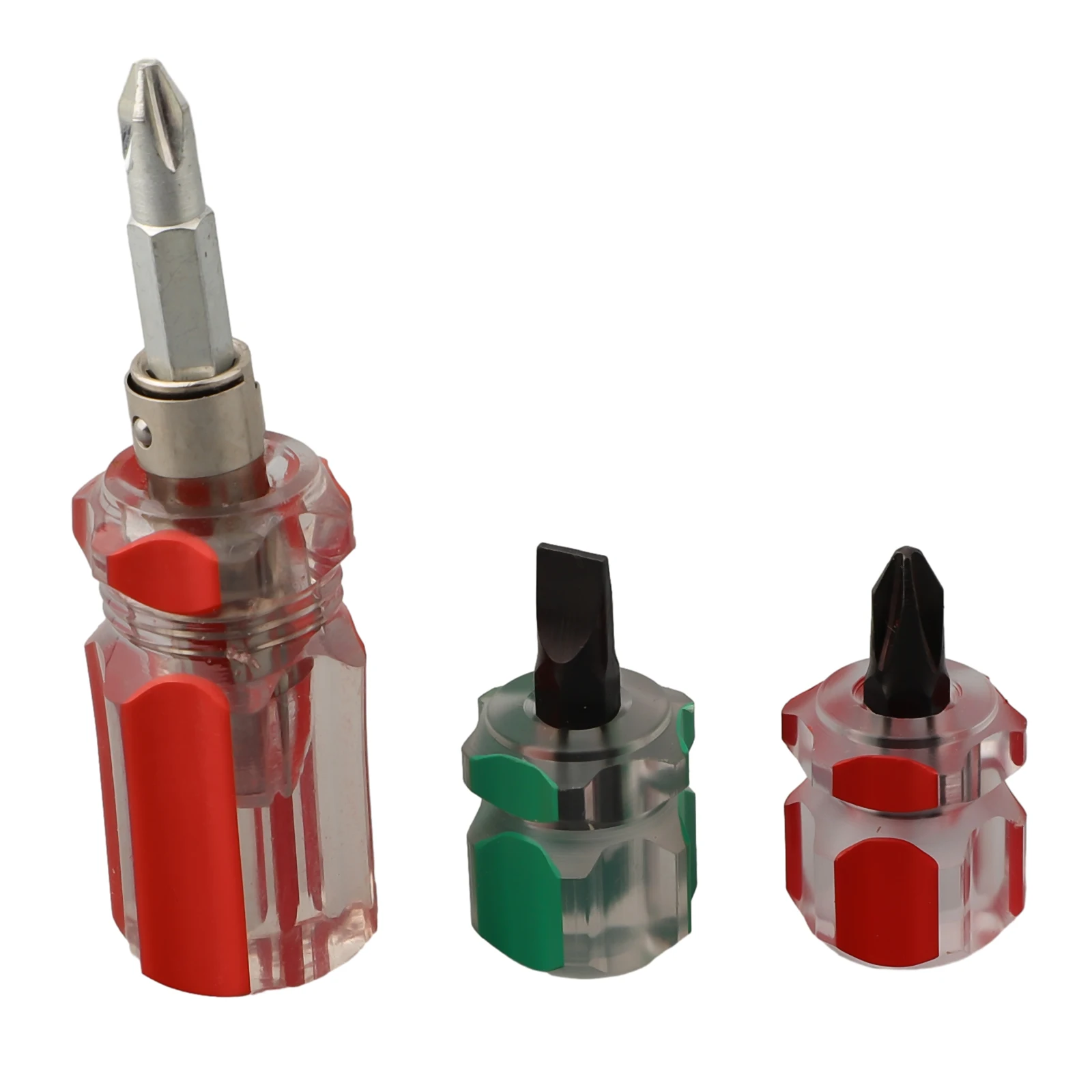 3pcs Mini Screwdriver Short Small Split Tools Kit Slotted Flat Cross-head Screwdriver 2-in-1 Screwdriver Hand Tools