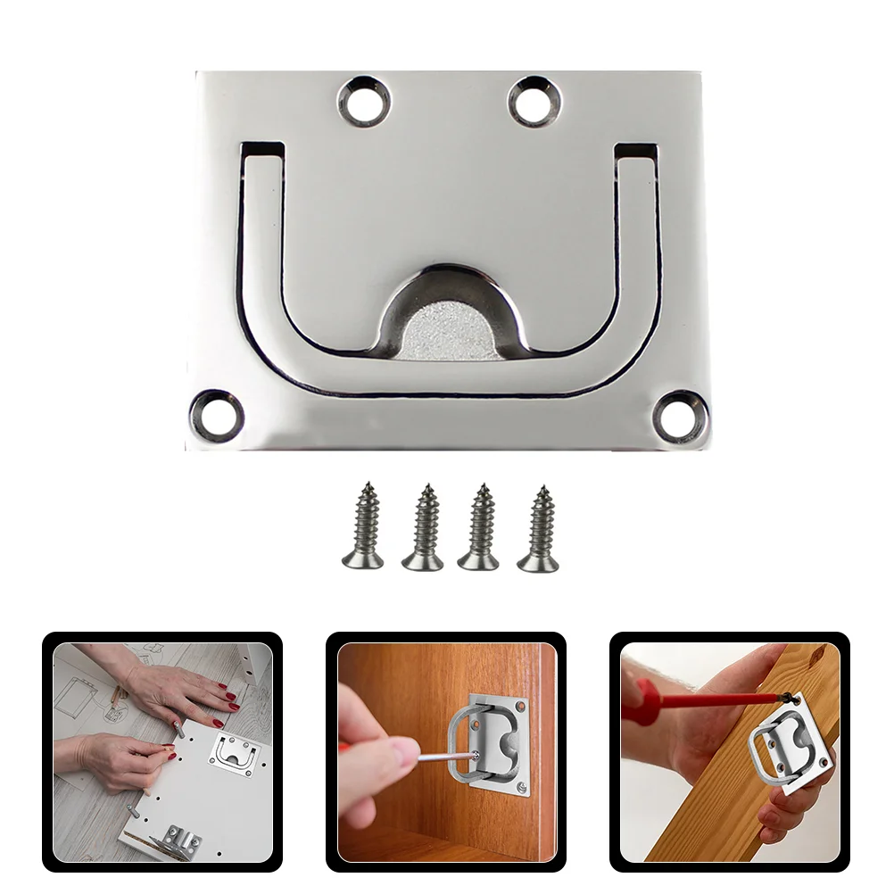 

Drawer Pull Deck Floor Buckle Stainless Marine Hatch Latch Steel Recessed Handle Boat Lockers