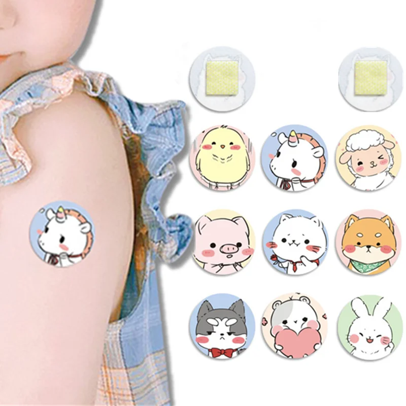 120pcs/pack Cartoon Band Aid Round Syringe Injection Hole Skin Patch for Children Kids Breathable Waterproof Plaster Bandages