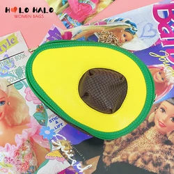 Kawaii Avocado Crossbody Bag for Young Girls Fashion Women Purses and Handbags Cartoon Chain Shoulder Bag Fruit Shaped Clutch