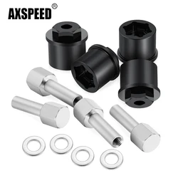 AXSPEED 4Pcs Aluminum Alloy Front Wheel 15mm Extended Adapters for Tamiya 1/10 Clod buster 4x4x4 Monster Truck Upgrade Parts