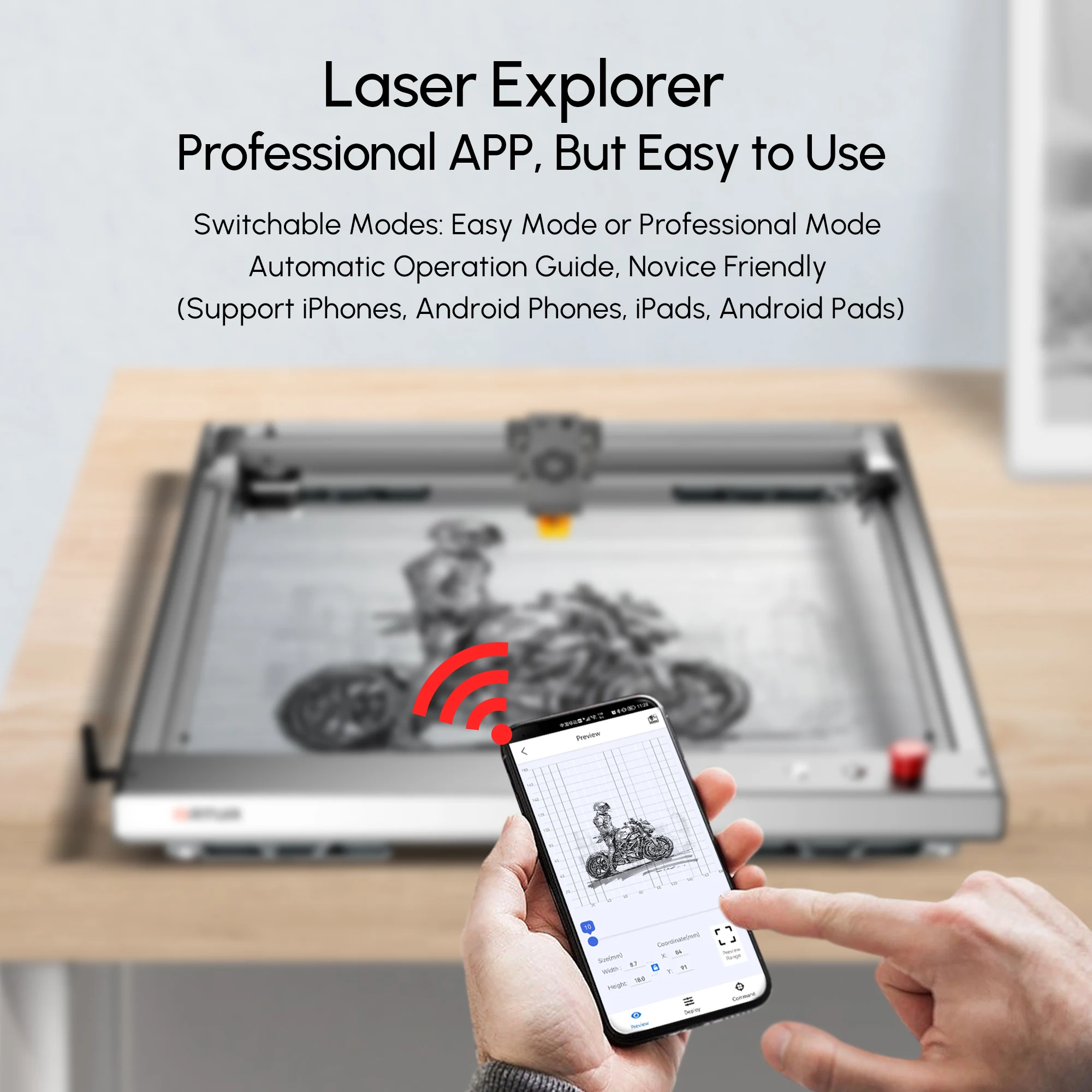 High Speed Ortur Laser Master 3 Powerful Laser Engraving Machine Wood Cutting Tools with Built-in Air Assist Woodworking Machine