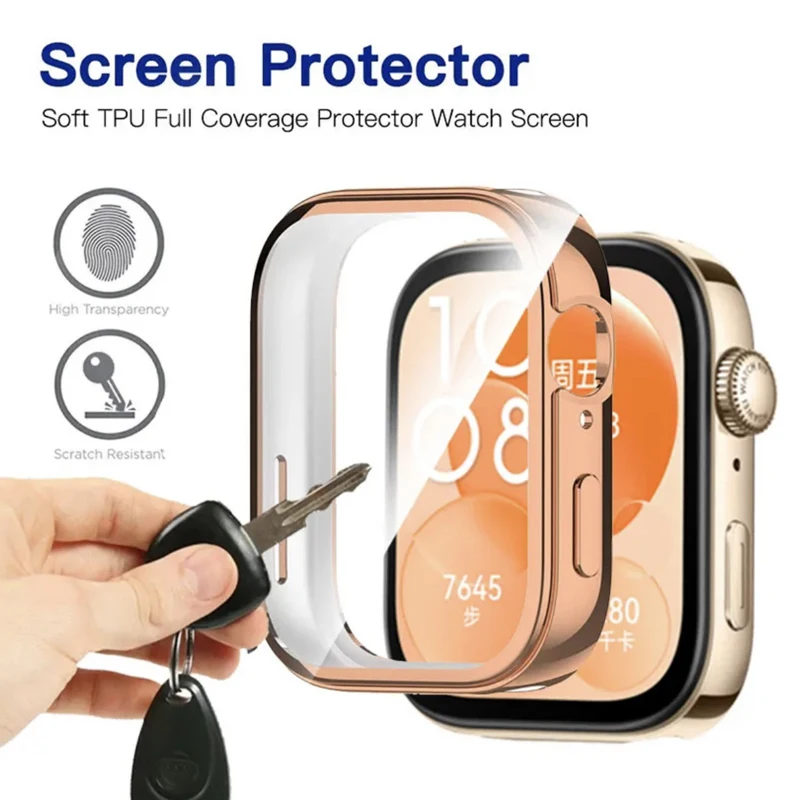 TPU Screen Protector Case For Huawei Watch Fit 3 Accessories Plated All-Around Screen Protective Watch Cases For Huawei Fit 3