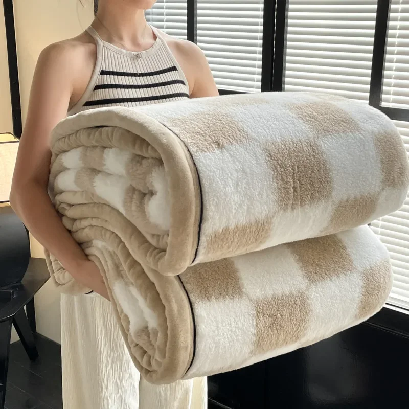 جديد Shumian المخملية سميكة الدافئة المرجان المخملية بطانية، الحليب المخملية طويلة المخملية الخفيفة الفاخرة بطانية الدفء لفصل الشتاء #4