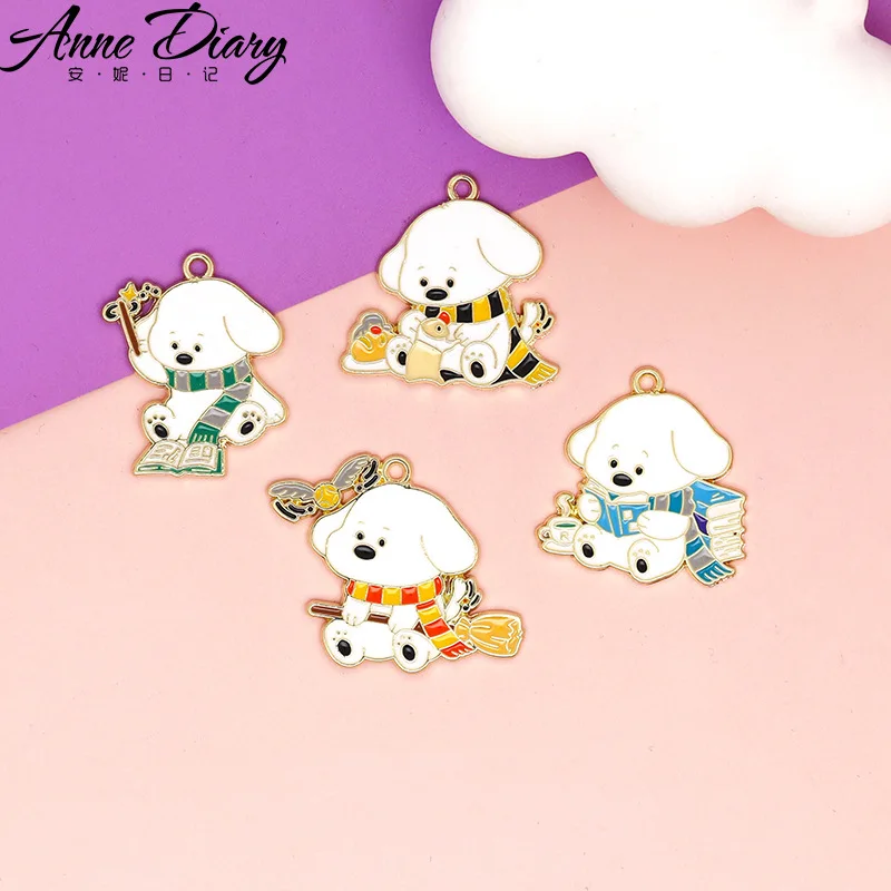 20 Pcs/lot Fashion Cute Scarf Dog Pendant Making Accessories Charms For Women, Earrings/Necklace Handmade DIY Jewelry Wholesale