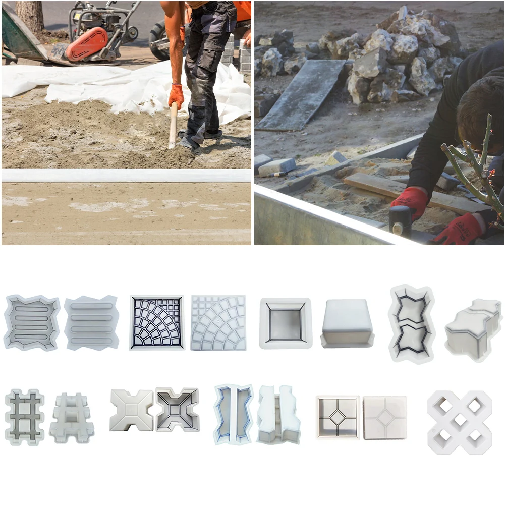 Plastic Garden Pavement Reusable DIY Garden Pavement Road Paving Brick Mould Garden Path Concrete Brick Outdoor Decor