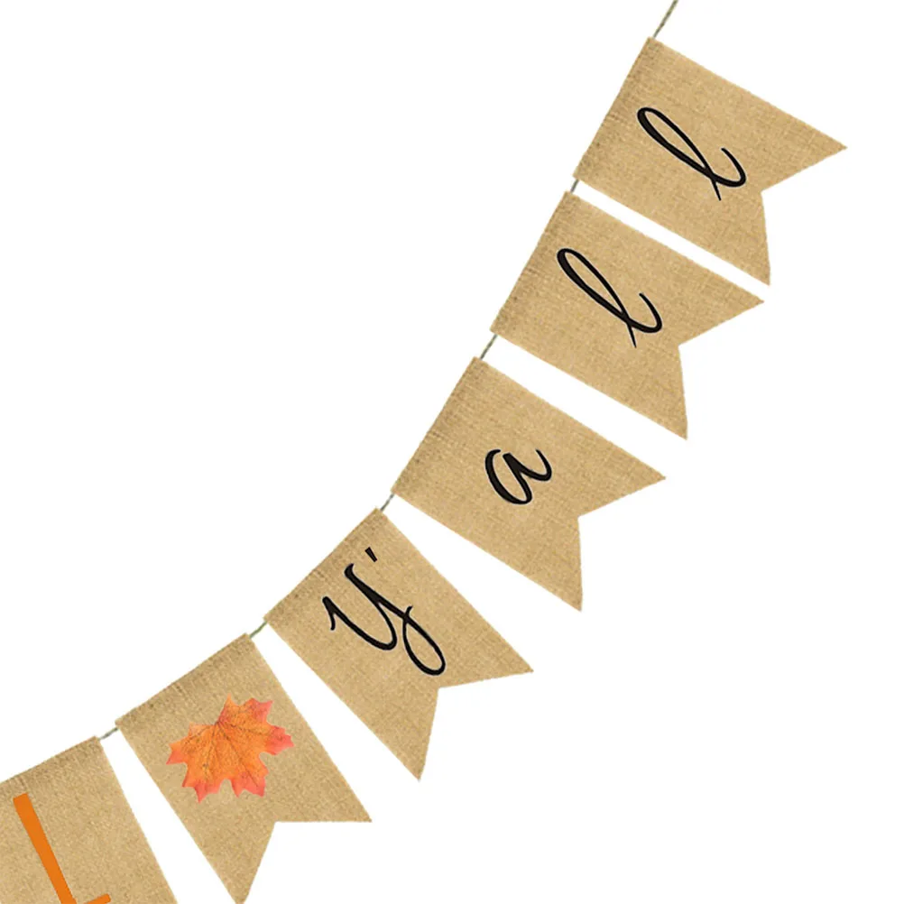 

Happy Fall Yall Burlap Banner Thanksgiving Decoration Indoor Outdoor Party Accessory Photography Prop Autumn Harvest