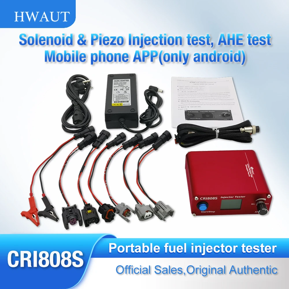 HWAUT CRI808S Diesel Fuel Piezo Injector AHE Tester Solenoid Injectors Tester Bluetooth Wireless Control Common Rail Repair Tool