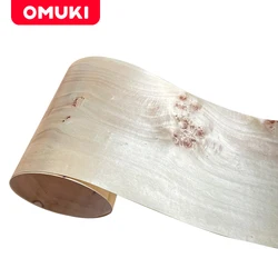 OMUKI Natural Poplar Burl Wood Veneer Furniture Handbag DIY Thin Skin Panel Speaker Guitar Handmade DIY Wooden Crafts