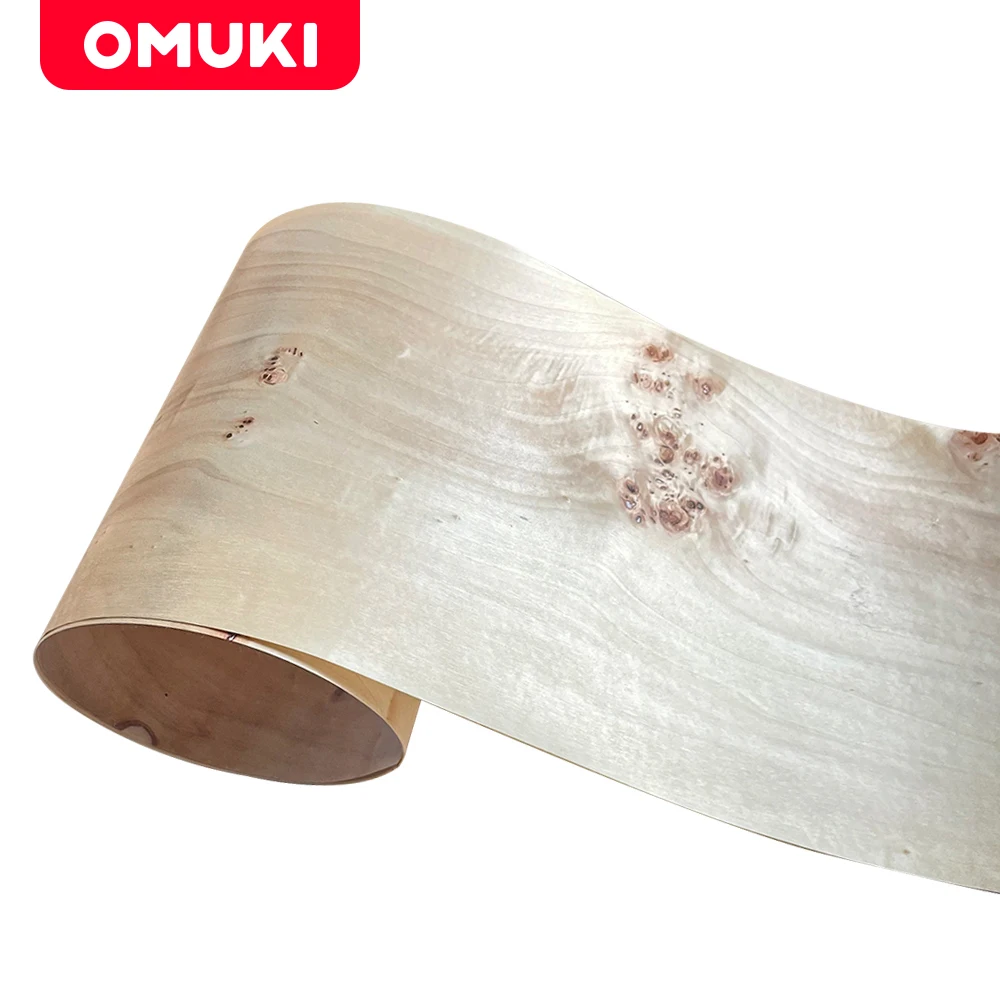 OMUKI Natural Mappa Burl Wood Veneer Furniture Handbag DIY Thin Skin Panel Speaker Guitar Veneer Renovation For Wooden Work