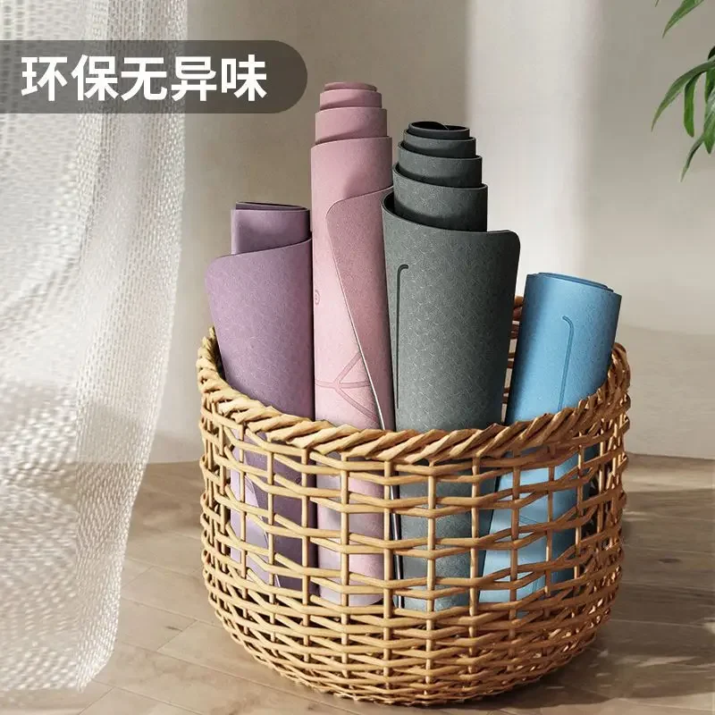 TPE اليوغا حصيرة عدم الانزلاق الصامت الرياضة الرجال اللياقة البدنية حصيرة المنزل سميكة امتصاص الصدمات حصيرة عزل الصوت