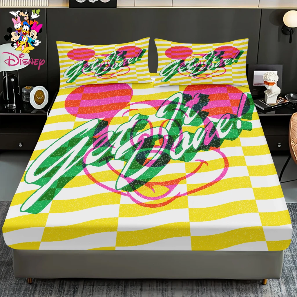 

2/3 шт., набор простыней Disney с Микки Ангелом, цифровой принт, удобное милое мягкое праздничное украшение для спальни и общежития