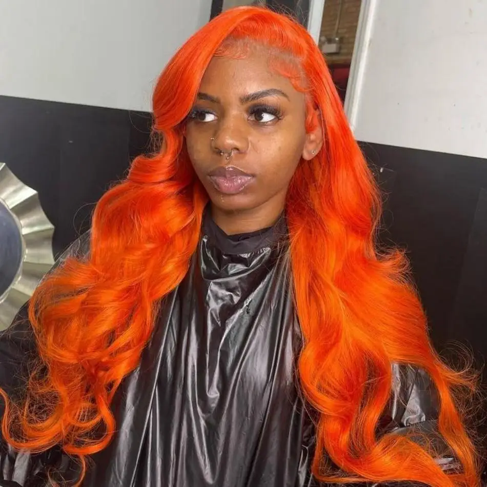 

Ginger Colored HD Lace Frontal Wig 13x6 13x4 Human Hair Body Wave 30 34 Inch PrePlucked Brazilian Wigs For Women Lace Front Wig