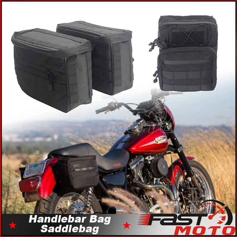Motorcycle Club Style Essential Saddlebag T-bar Front Portable Handlebar Bag For Harley Softail Dyna Sportster 1200 883 Classic