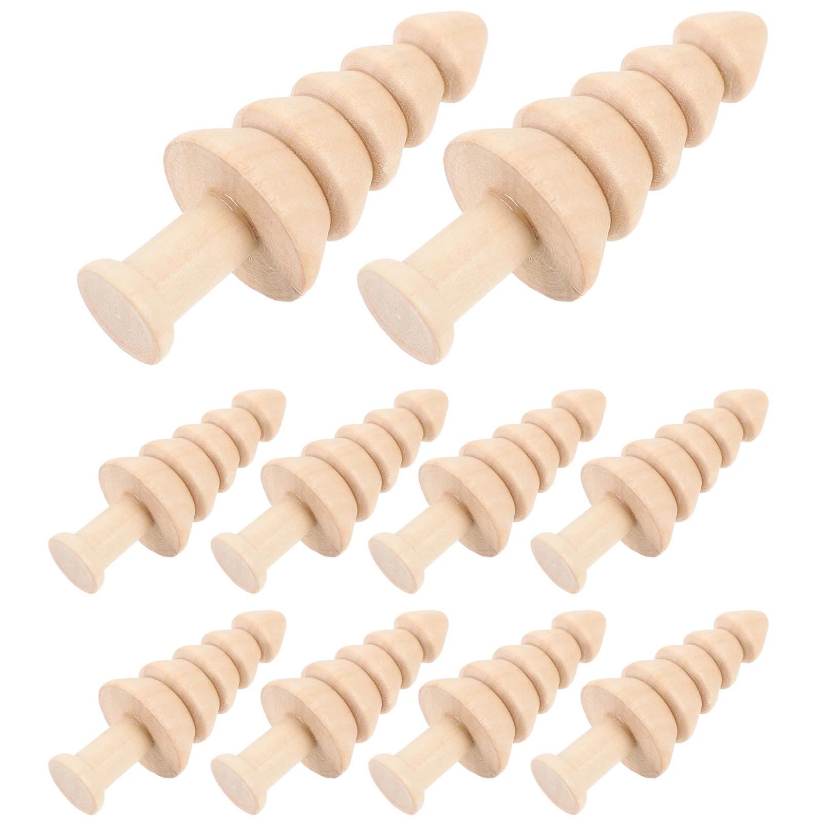 

10Pcs Unfinished Mini Wood Christmas Trees DIY Wooden Xmas Crafts Table Centerpieces DIY Graffiti Supplies