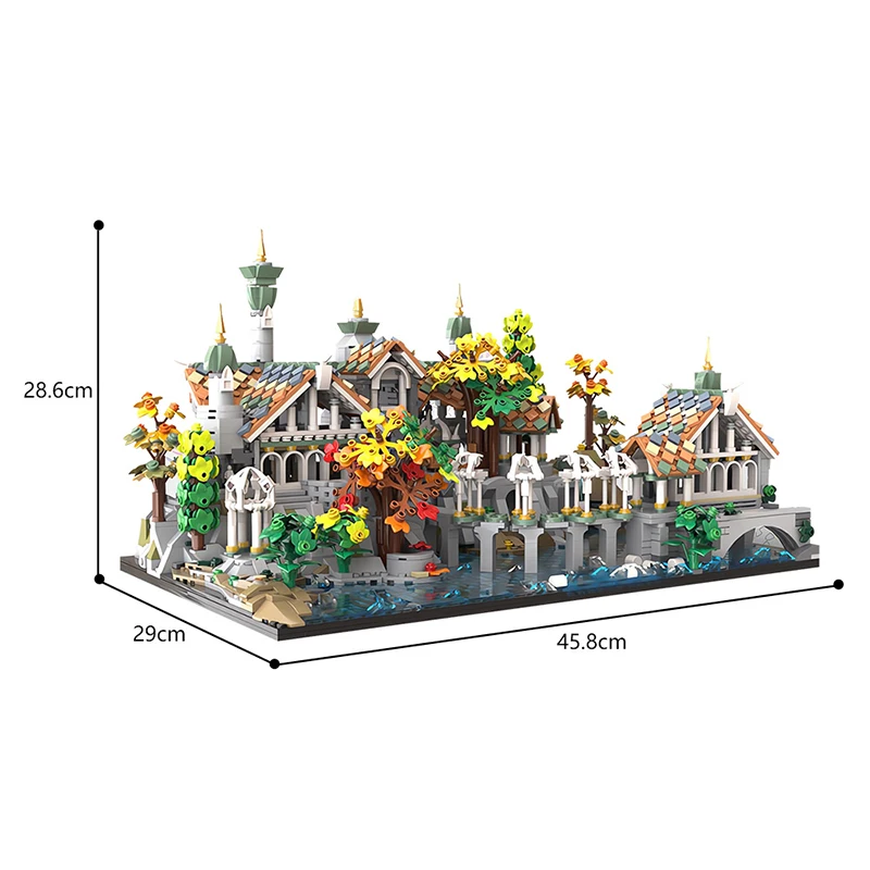 Lordes Rings Rivendells Castle Building Blocks Sets Creative House Bricks Building Kits Architecture Model Toy Christmas Gifts