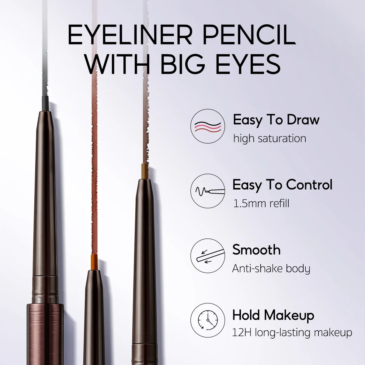 Carslan grandes olhos coloridos lápis eyeliner impermeável à prova de suor à prova de manchas de longa duração sombra eyeliner maquiagem dos olhos