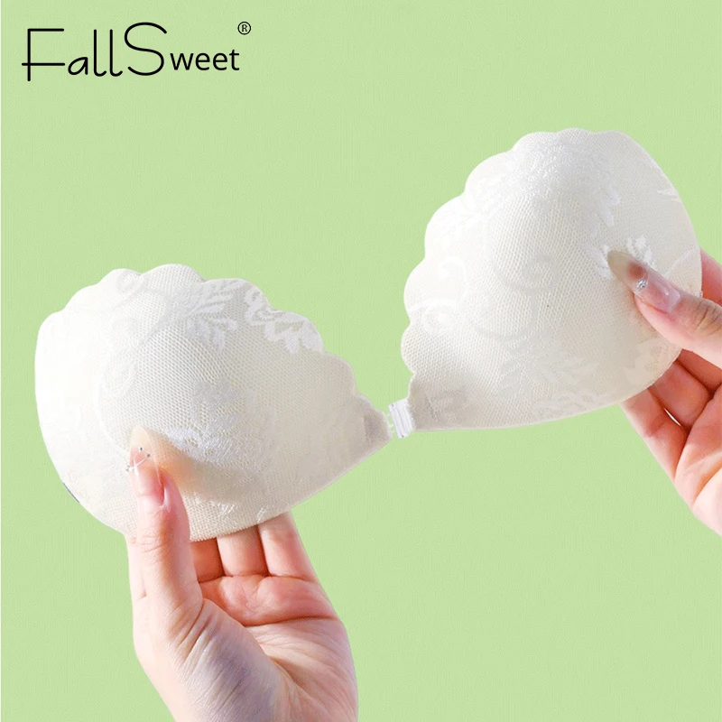 FallSweet Neviditelná push-up podprsenka bez ramínek pro ženy Samolepící podprsenky opakovaně použitelné silikonové bralette sexy krajkové svatební spodní prádlo - náhled 2