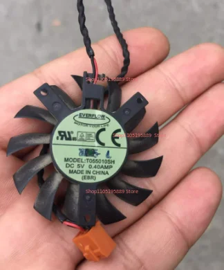 New Cooling Fan for EVERFLOW T055010SH 5V 0.40A Diameter 45mm Hole Pitch 27*35*35MM Graphics Card Fan