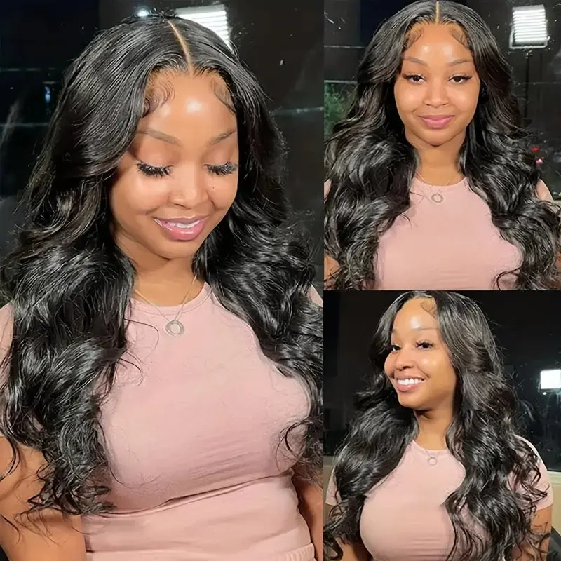 Rosabeauty HD Body Wave Nature Color 13X6 Transparent Lace Frontal Wig 13X4 Front Human Hair Glueless Wig 250% Density For Women