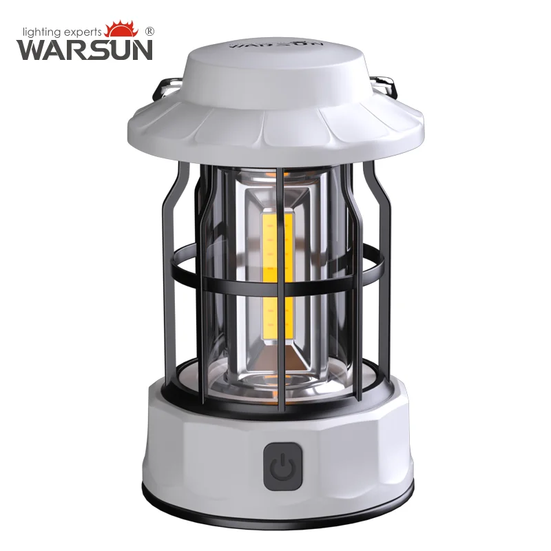 WARSUN CP03 Retro Barn Lantern - Hanging Outdoor Camping Light, 500Lm Brightness, IP44 Waterproof, Warm White/Cool White Light