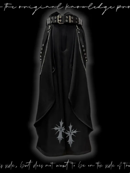 

New Original Japanese Harajuku Cool Girl Fashion Gothic Irregular Pants Female Temperament Black Kawaii Pants Skirt